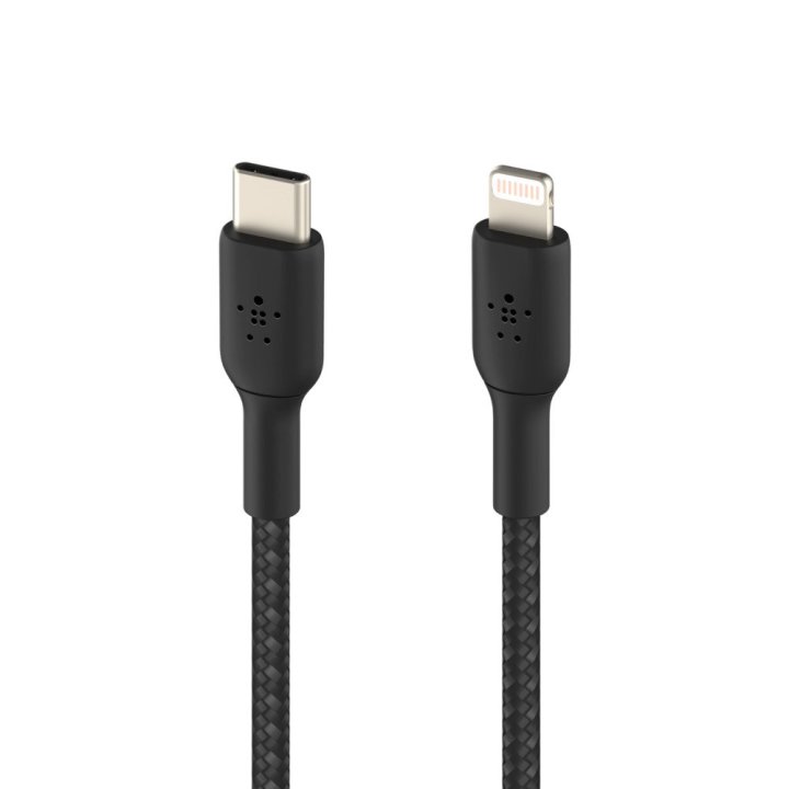 Cable Belkin Caa004bt1mbk Usb-c A Lightning Trenzado Boost Charge 1m Color Negro