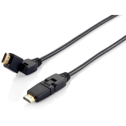 Cable Hdmi Equip Hdmi 2.0 High Speed Con Ethernet 3m Conectores Pivotantes 180º 119363