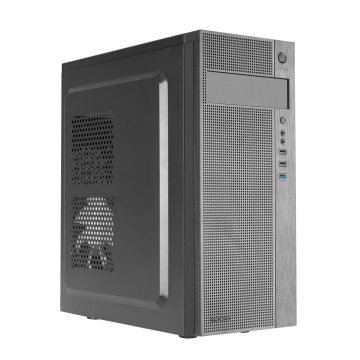 Caja Atx Semitorre Tacens Ferrox Black Frontal Con Diseño De Rejilla Bahia Externa 5.25" 2xusb 3.0 1xusb 2.0 Sin Fuente De Al