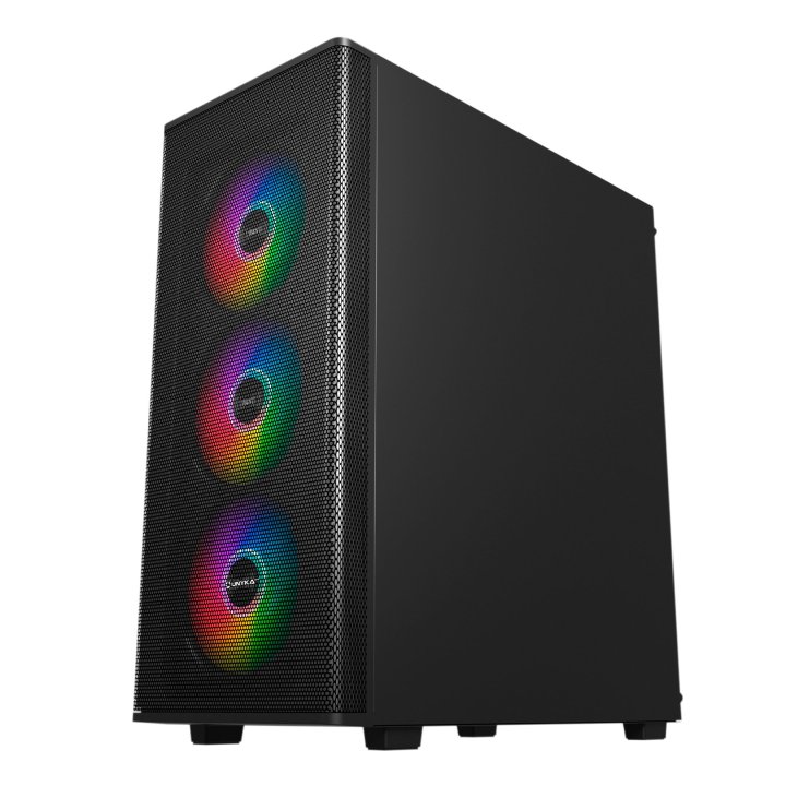 Caja Atx Semitorre Gaming Unykach Atx Uk 511303 Color Negro Panel Lateral Cristal Templado 4 Vent Argb 120mm 2xusb 3.0