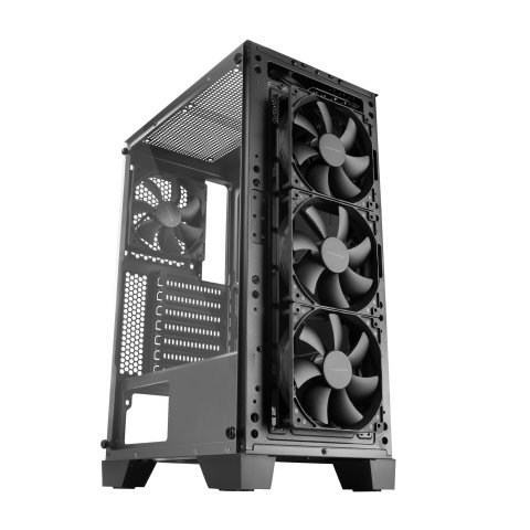 Caja Atx Semitorre Mars Gaming Mc-master Frontal Metal-mesh Con 3ventiladores Frontales Ventana Lateral De Cristal Templado S