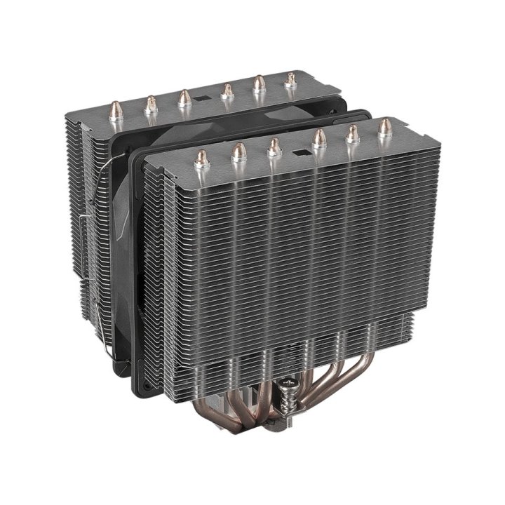 Ventilador Con Disipador Para Cpu Mars Gaming Mcpu-2t Black Ventilador 120mm 6 Headpipes Tdp 280w Compatible Con Intel Y Amd
