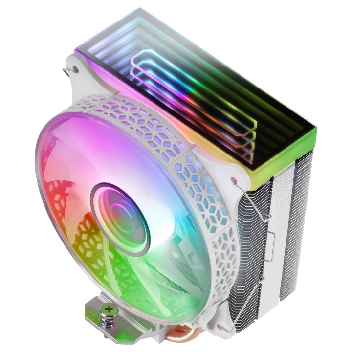 Ventilador Con Disipador De Cpu Mars Gaming Mcpu-vr White Diseño Doble Espejo Infinito 4 Headpipes Tdp 180w Ventilador Argb M
