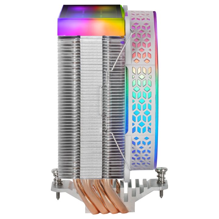Ventilador Con Disipador De Cpu Mars Gaming Mcpu-vr White Diseño Doble Espejo Infinito 4 Headpipes Tdp 180w Ventilador Argb M
