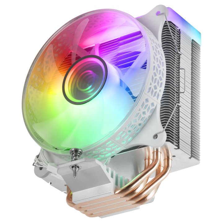 Ventilador Con Disipador De Cpu Mars Gaming Mcpu-vr White Diseño Doble Espejo Infinito 4 Headpipes Tdp 180w Ventilador Argb M