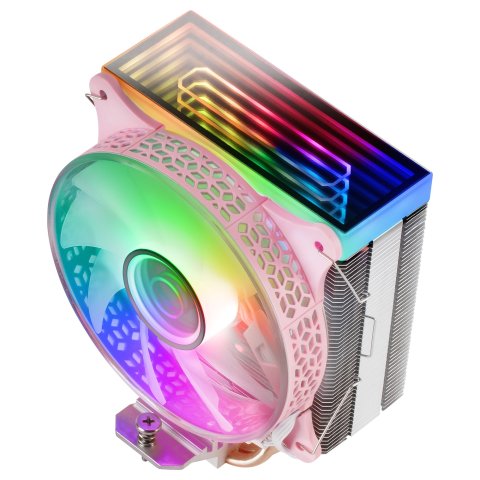 Ventilador Con Disipador De Cpu Mars Gaming Mcpu-vr Pink Diseño Doble Espejo Infinito 4 Headpipes Tdp 180w Ventilador Argb Mu