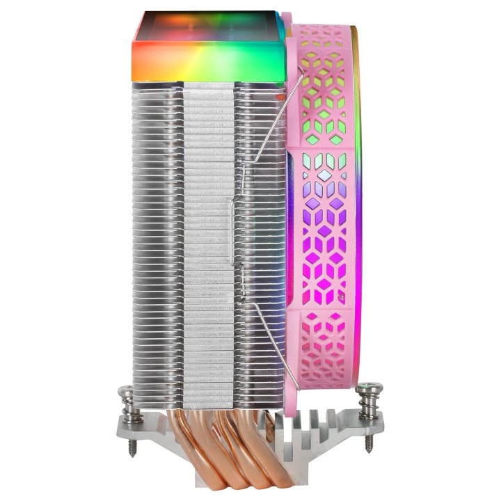 Ventilador Con Disipador De Cpu Mars Gaming Mcpu-vr Pink Diseño Doble Espejo Infinito 4 Headpipes Tdp 180w Ventilador Argb Mu