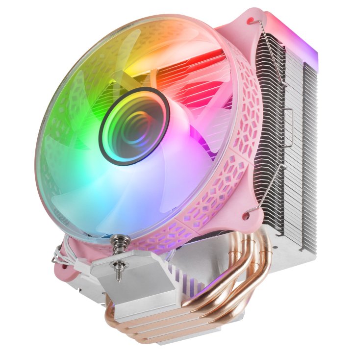 Ventilador Con Disipador De Cpu Mars Gaming Mcpu-vr Pink Diseño Doble Espejo Infinito 4 Headpipes Tdp 180w Ventilador Argb Mu