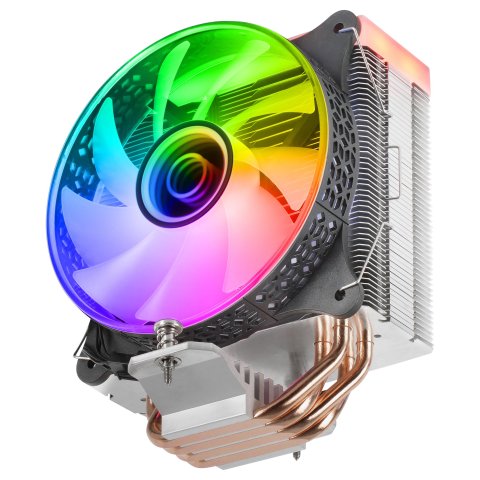 Ventilador Con Disipador De Cpu Mars Gaming Mcpu-vr Black Diseño Doble Espejo Infinito 4 Headpipes Tdp 180w Ventilador Argb M