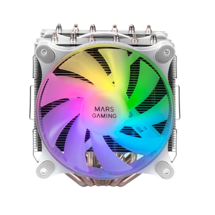 Ventilador Con Disipador Para Cpu Mars Gaming Mcpu-xt White Dual Argb 6 Heatpipes Tdp 300w Doble Dis