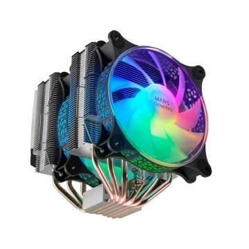 Ventilador Con Disipador Para Cpu Mars Gaming Mcpu-xt Black Dual Argb 6 Heatpipes Tdp 300w Doble Disipador De De Alta Densida 2