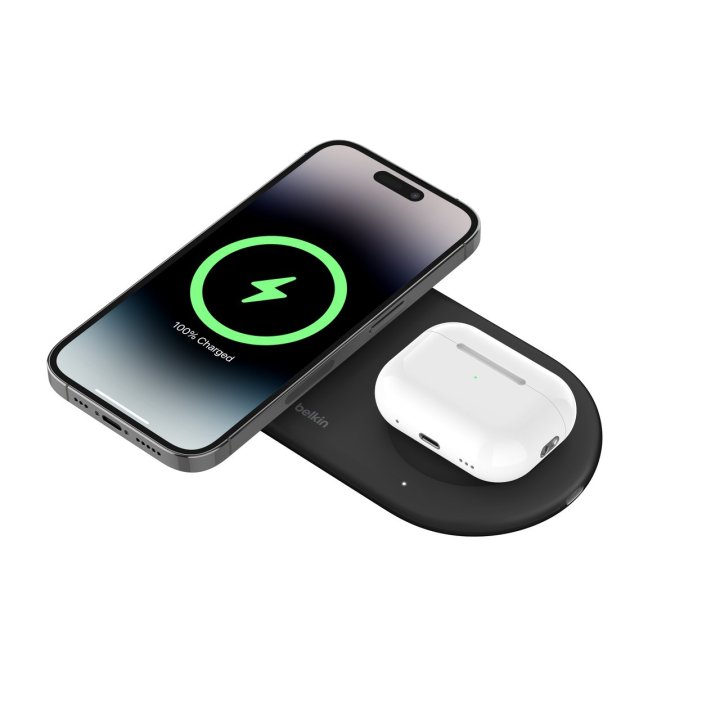 Base De Carga Inalambrica Doble Belkin Wiz021vfbk 15 Qi2 Boost Charge Color Negro
