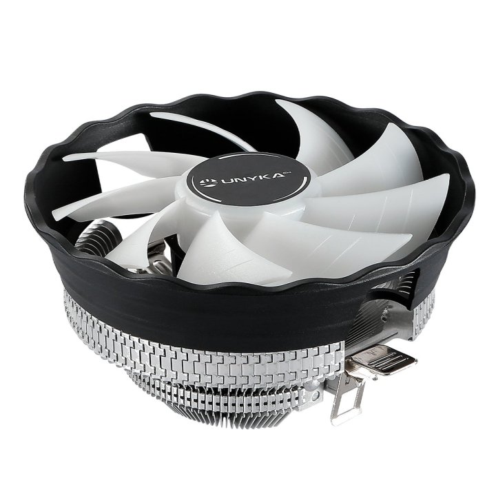 Ventilador Con Disipador Para Cpu Unyka Jotun Df 120 Con Iluminacion Rgb De Perfil Bajo 120mm 9 Aspas Multi Socket