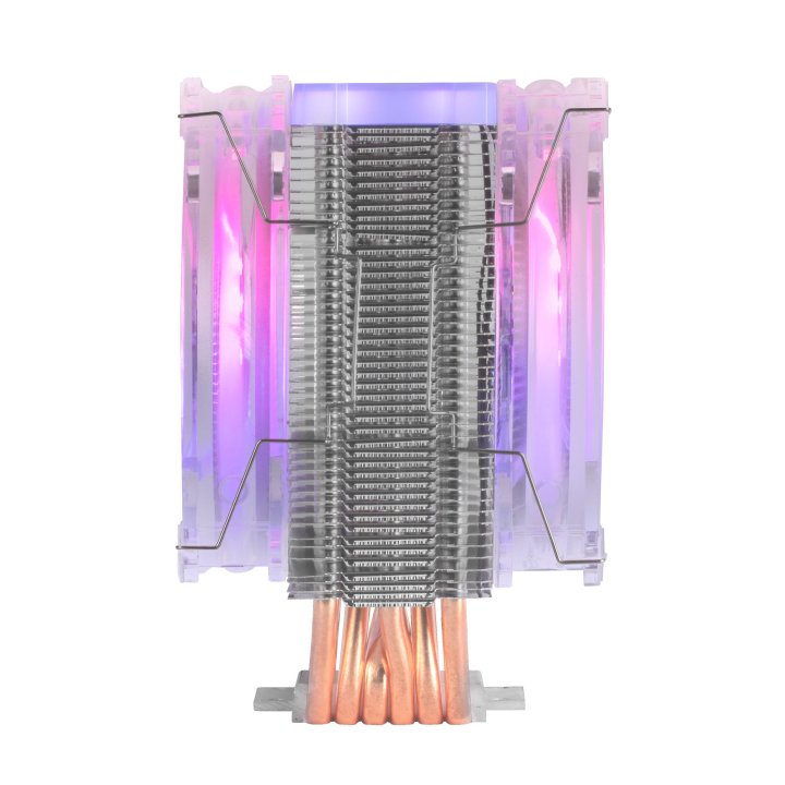 Ventilador Con Disipador Para Cpu Mars Gaming Mcpu66 Iluminacion Triple Argb 6 Heatpipes Disipador De Aluminio 2xventilador P