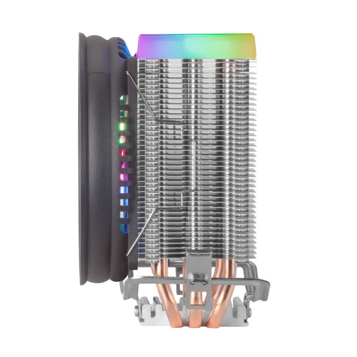 Ventilador Con Disipador Para Cpu Mars Gaming Mcpu33 Black Iluminacion Dual Frgb 3 Heatpipes Disipador De Aluminio Ventilador