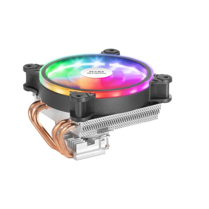 Ventilador Con Disipador Para Cpu Mars Gaming Mcpu220 Black Iluminacion Dual Argb Perfil Bajo Disipador De Aluminio Y Ventila