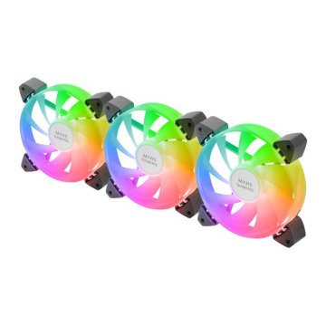 Kit 3xventilador Interno Argb Mars Gaming Mf-3a Kit Black 12x12cm Argb Rainbow 2