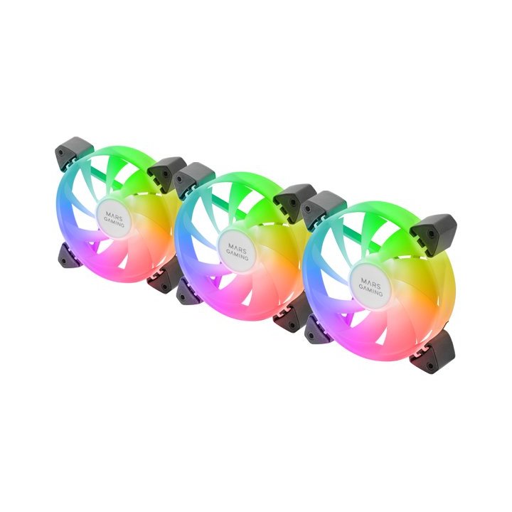 Kit 3xventilador Interno Argb Mars Gaming Mf-3a Kit Black 12x12cm Argb Rainbow