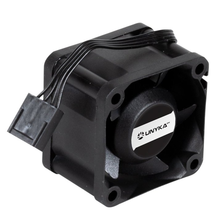 Ventilador Interno Para Servidores Unyka 40x40x28mm Doble Bola Conector 4 Pines Control De Temperatura