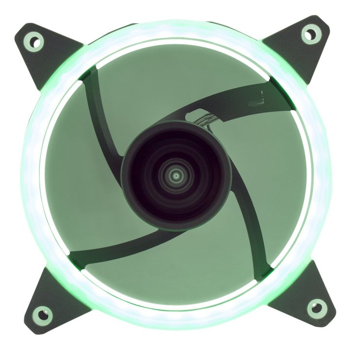Ventilador Interno Unyka Candy 120mm Anillo Led Verde 7 Aspas 1400rpm