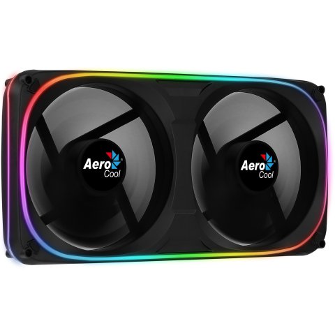 Ventilador Interno Dual 240x120mm Aerocool Astro Argb 2xventilador 120mm Diseño En Fibra De Carbono Antivibracion