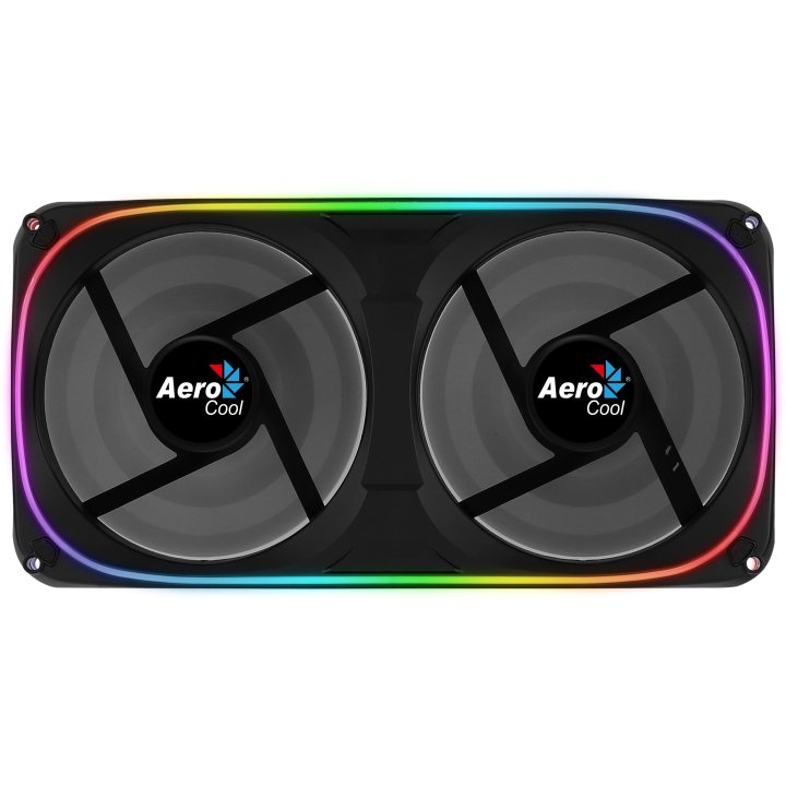 Ventilador Interno Dual 240x120mm Aerocool Astro Argb 2xventilador 120mm Diseño En Fibra De Carbono Antivibracion