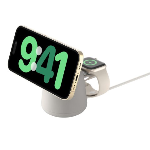 Base De Carga Powerhouse Belkin Wiz020vfh37 Doble Iphone Iwatch Airpods Sand