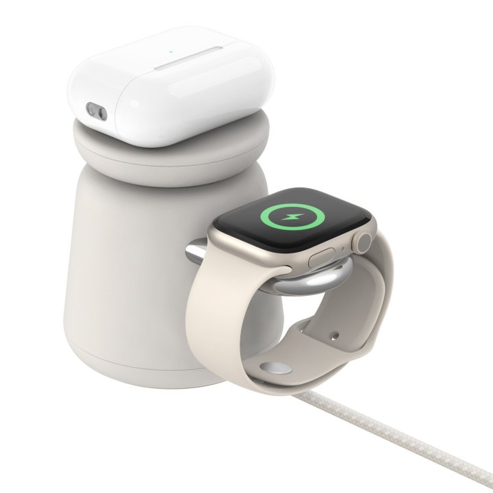  Base De Carga Powerhouse Belkin Wiz020vfh37 Doble Iphone Iwatch Airpods Sand 