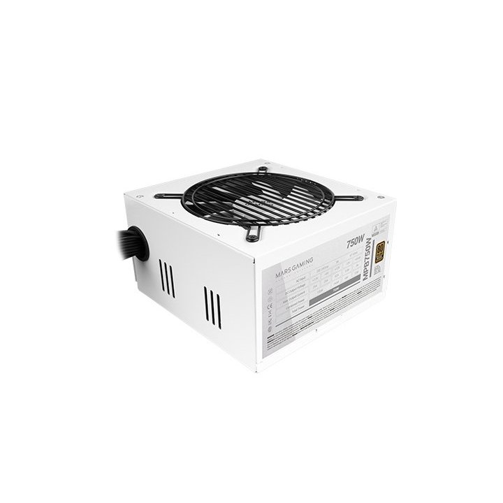 Fuente De Alimentacion Mars Gaming 750w Certificacion 80+ Bronze Pfc Activo Vent. 12cm Blanca