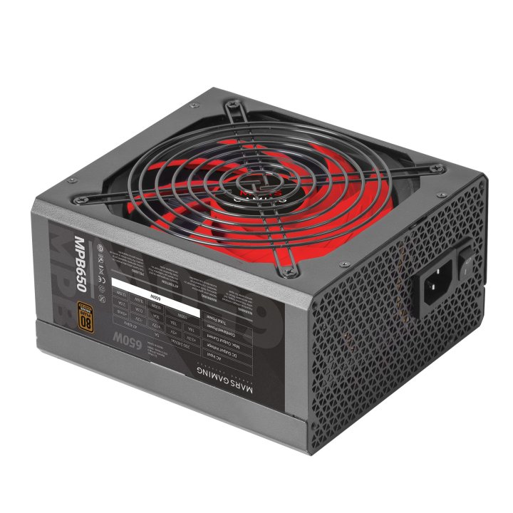 Fuente De Alimentacion Tacens Mars Gaming 650w, Certificacion 80+ Bronze, Pfc Activo, Vent. 12x12cm