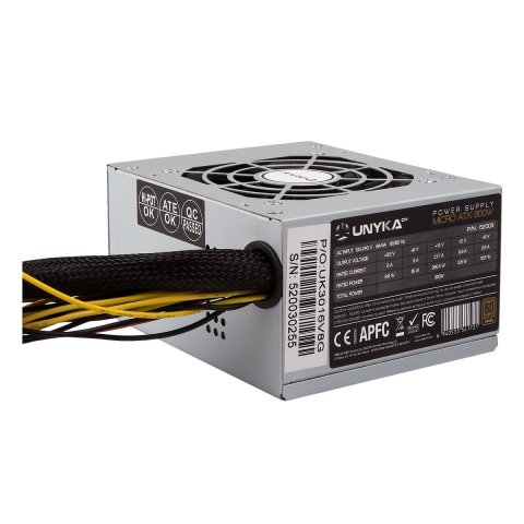 Fuente De Alimentacion Unykach Sfx 52003 300w 80+ Bornze Apfc Activo Ventilador 80mm Silencioso