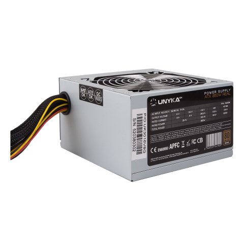 Fuente De Alimentacion Unykach Atx 52038 350w 80+ Bronzeapfc Activo Ventilador 12x12 Silencioso