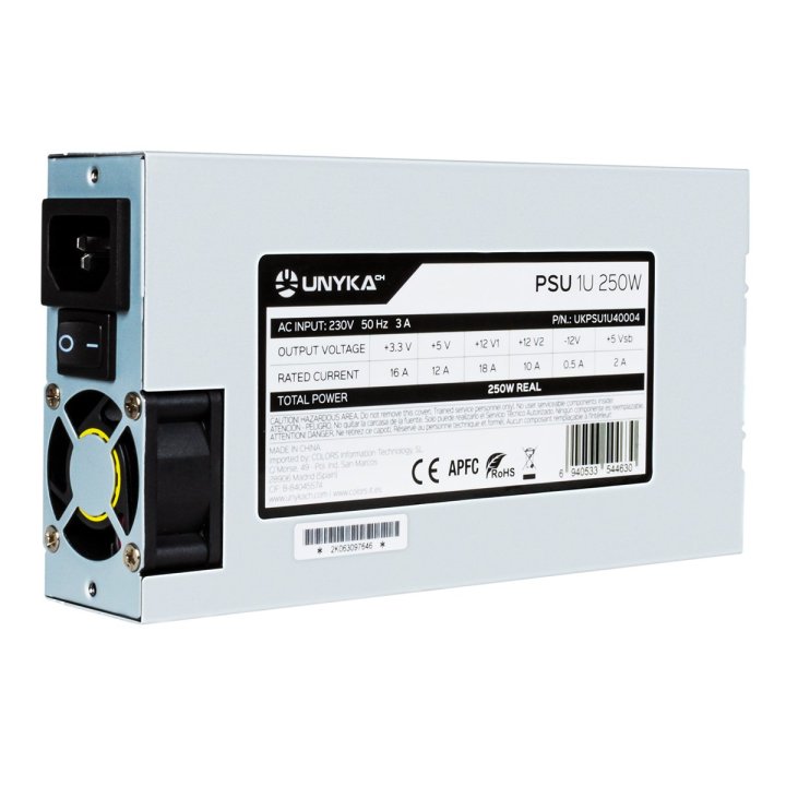Fuente De Alimentacion Para Servidor Unykach Flex 1u 250w Apfc Activo Ventilador 40mm Fuente Destinada A Reparaciones