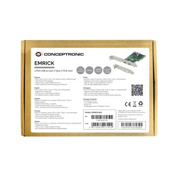 Controladora Pcie Conceptronic Emrick08g Pcie X4 2 Puertos Usb 3.2 Gen2 Tipo C Autoalimentada 2
