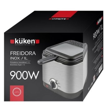 Freidora Kuken Capacidad 1.5l Acero Inox Cuerpo Y Tapa Con Ventana De Cristal 900w 2