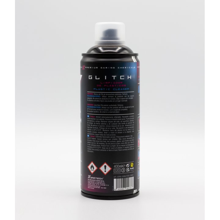Synctech Aerosol Para Plasticos Glitch Spray 400ml Limpia Reacondiciona Y Protege Superficies Plasticas