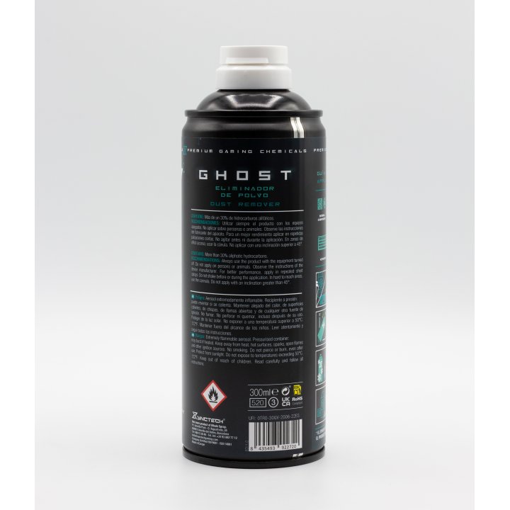 Synctech Eliminador De Polvo Ghost Spray 300ml Alta Presion Canula De Extension Sin Olor 8003s0020