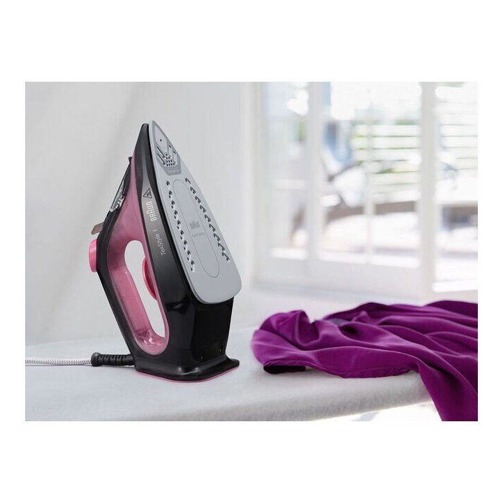 Plancha De Vapor Braun Texstyle Si1070pu Morado blanco Suela De Ceramica 130g min Vapor 2000w Deposito 220 Ml