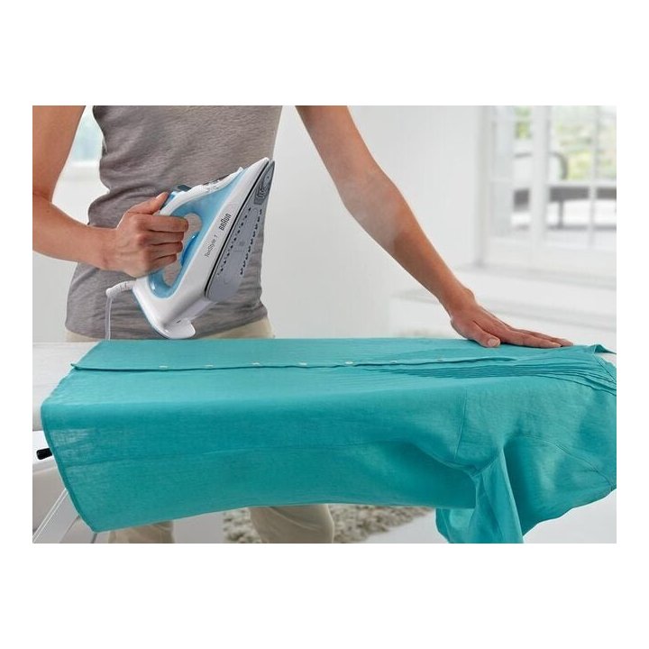 Plancha De Vapor Braun Texstyle Si1050bl Azul blanca Suela De Ceramica 120 G min Vapor 2000w Deposito 220ml