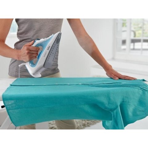 Plancha De Vapor Braun Texstyle Si1050bl Azul blanca Suela De Ceramica 120 G min Vapor 2000w Deposito 220ml