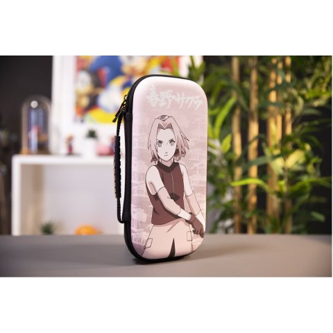 Funda Konix Switch Naruto Sakura Compatible Con Switch Y Version Lite Red Almacenaje 8 Cartuchos Kx-bp-nar-skra