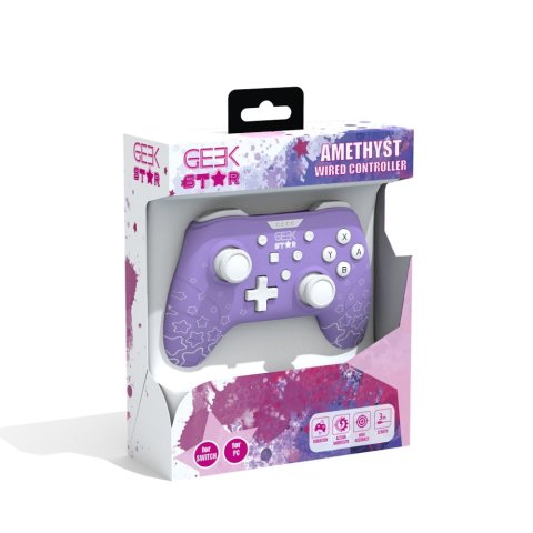 Gamepad Konix Geek Girl Amethyst Cable 3m Compatible Con Pc Y Switch Color Lila Kx-gs-sw-pad-ame
