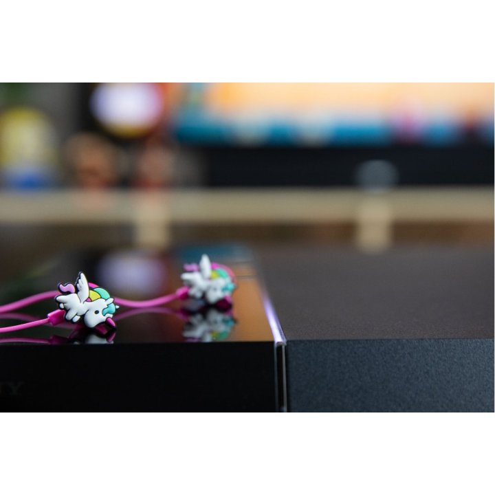 Auricular Intrauditivo Konix Unik In-ear Headphone Color Rosa Diseño Unicornios Kx-earp-unik