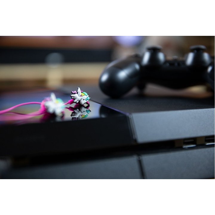 Auricular Intrauditivo Konix Unik In-ear Headphone Color Rosa Diseño Unicornios Kx-earp-unik