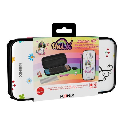 Pack Gamer Konix Unik Carcasa Switch + Pantalla Protec + Auriculares In-ear + 1 Gamuza Kx-ns-sk-unik