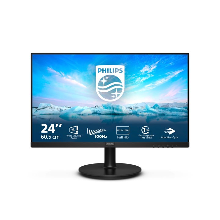 Monitor Philips 24" 241v8la Hdmi Vga Altavoces Entr Y Sal Audio Full Hd 1920x1080 1ms Vesa3 Años De Garantía
