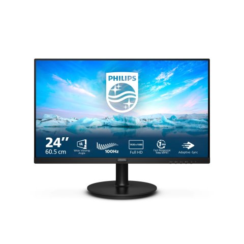 Monitor Philips 24" 241v8la Hdmi Vga Altavoces Entr Y Sal Audio Full Hd 1920x1080 1ms Vesa3 Años De Garantía