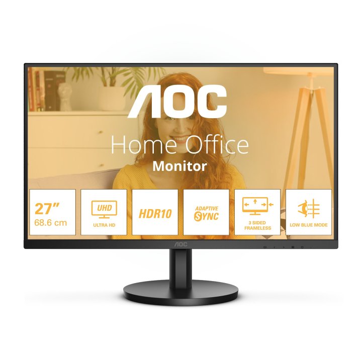 Monitor Aoc 27" U27b3m 2hdmi Displayport Auriculares Uhd 4k 3840x2160 60hz 4ms Altavoces Vesa 