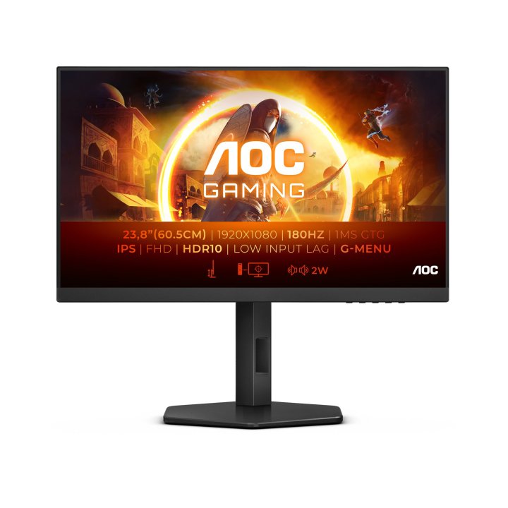 Monitor Aoc Gaming 24" 24g4xe 2 Hdmi Displayport Altavoces Full Hd 1920x1080 180hz 0,5ms Vesa