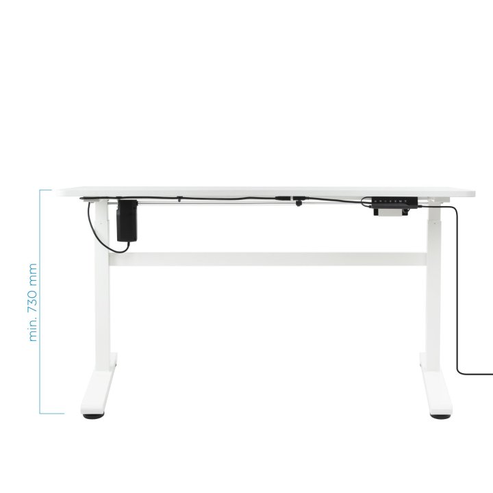 Mesa De Escritorio Motorizada Tooq Atlas White De Acero Y Tablero De Mdf 1400x600mm Alt. Reg.